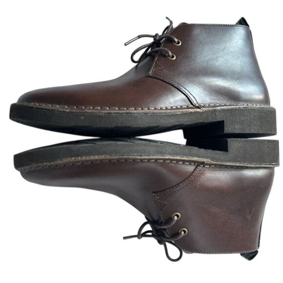 Polo Ralph Lauren Talan Chukka Brown Leather Men\'s sz 8.5D Lace-Up Casual Dress